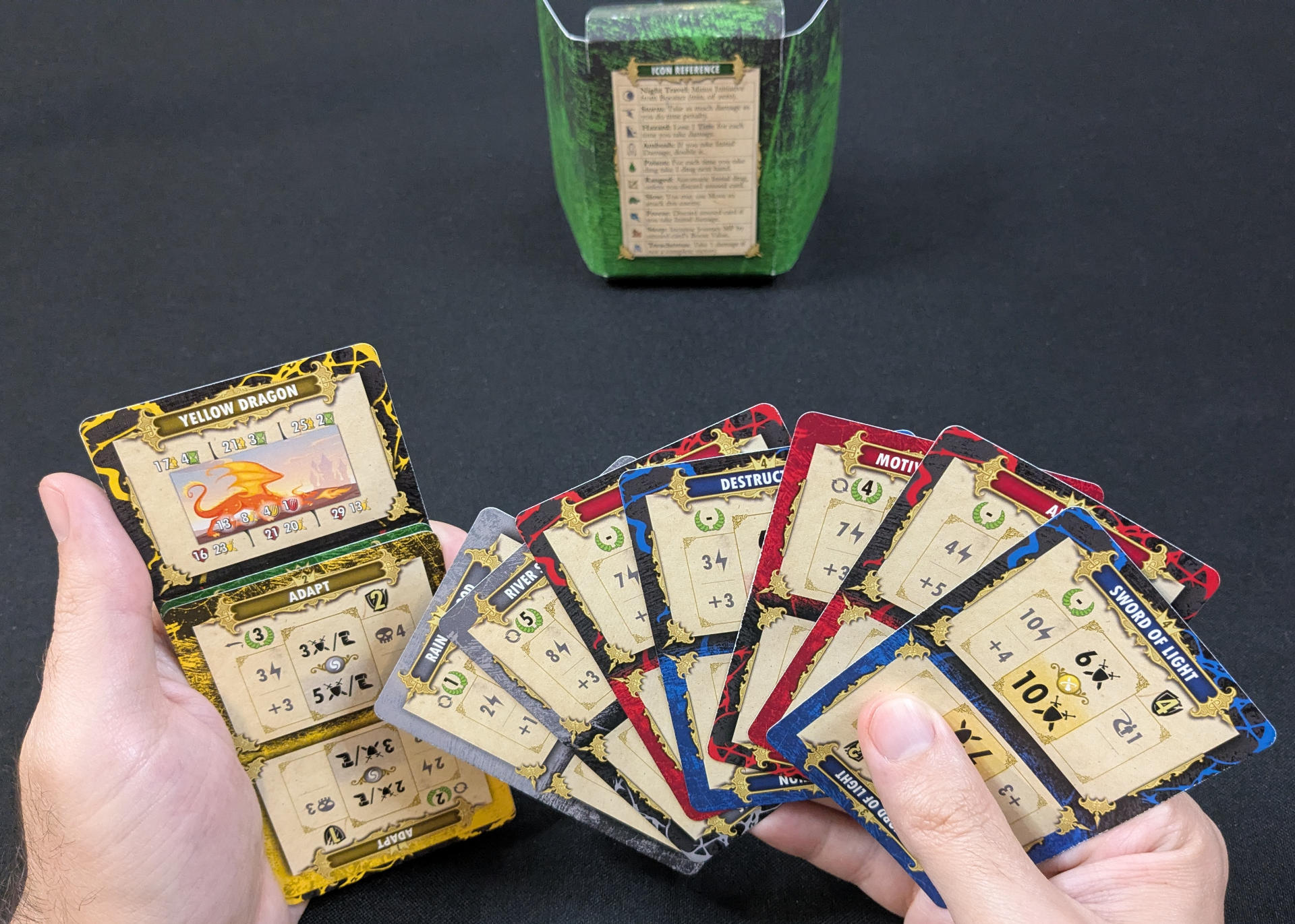 Yellow Dragon and action cards in Dragons of Etchinstone